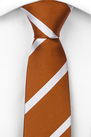 Silke Smale Slips, Deep orange base and white stripes, Oransje, Striped