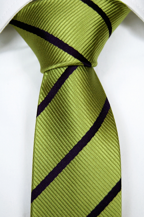 Silke Smale Slips, Limegrønn bunn og enkle kullsvarte striper., Grønn, Striped
