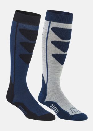 2pk Alpine Ski Socks, Denim, 37-39, Skisokker