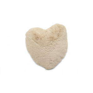 Fluffy heart beige - pute i fuskepels