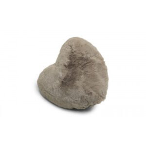 Fluffy heart taupe - pute i fuskepels